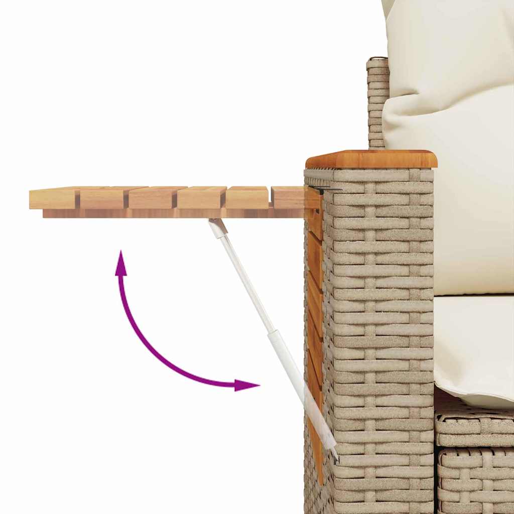 Gartensofa-set mit Kissen 8 pcs Beige und Creme