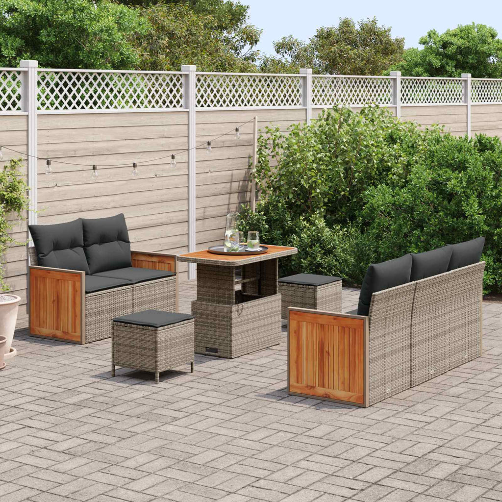 Gartensofa-set mit Kissen 8 pcs Grau