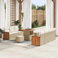 Gartensofa-set mit Kissen 10 pcs Beige und Creme