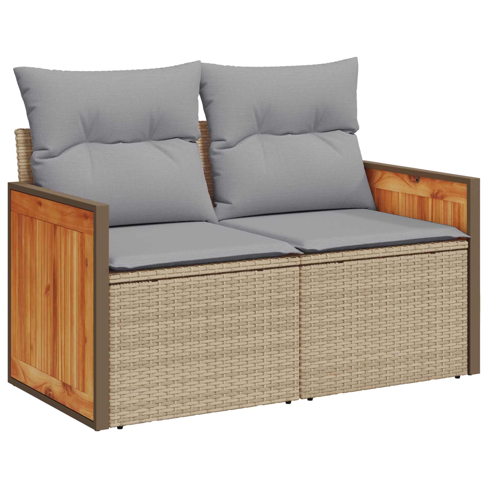 Gartensofa-set mit Kissen 11 pcs Beige und Hellgrau