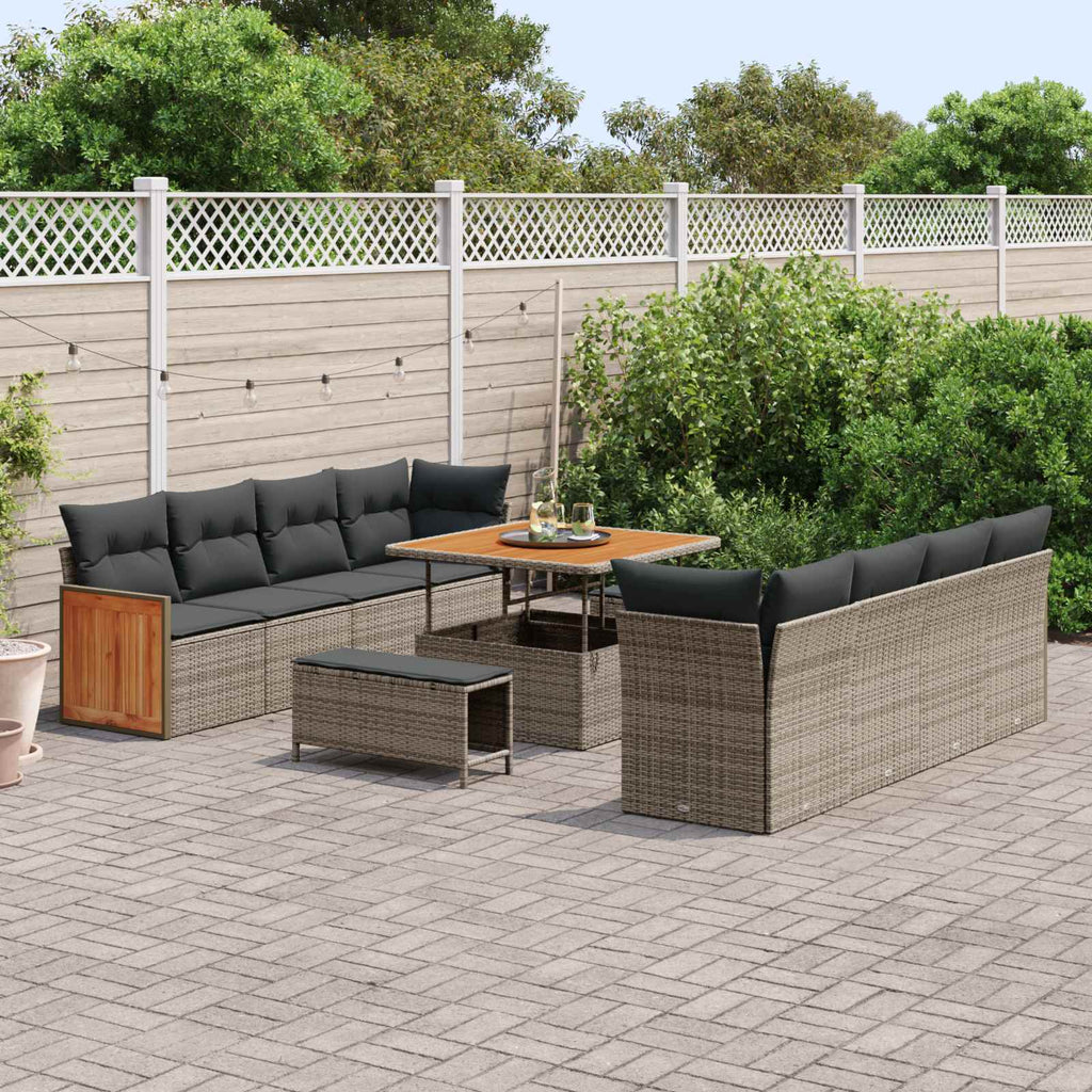 Gartensofa-set mit Kissen 11 pcs Grau