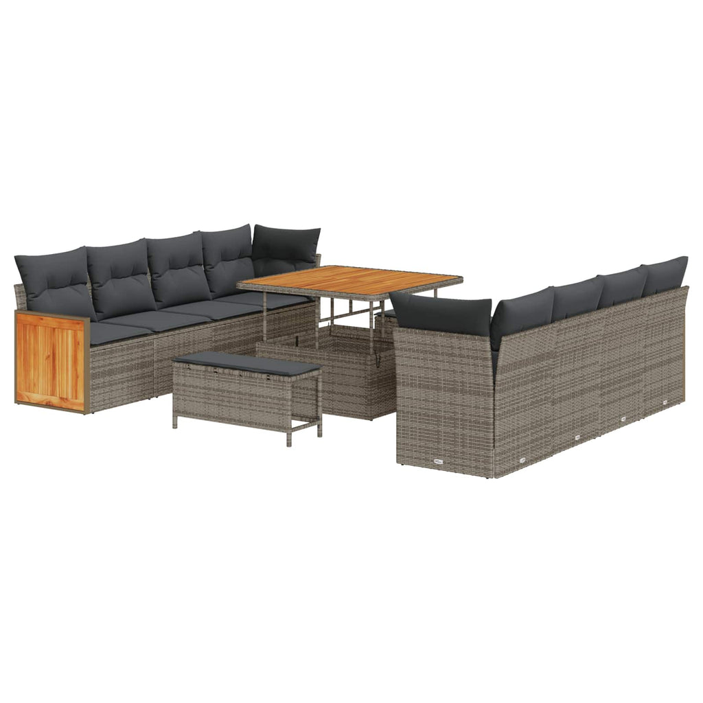 Gartensofa-set mit Kissen 11 pcs Grau