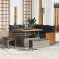 Gartensofa-set mit Kissen 8 pcs Grau
