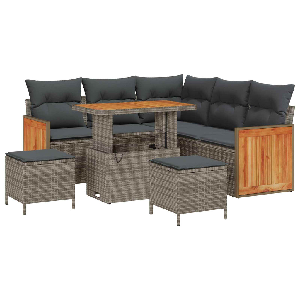 Gartensofa-set mit Kissen 8 pcs Grau