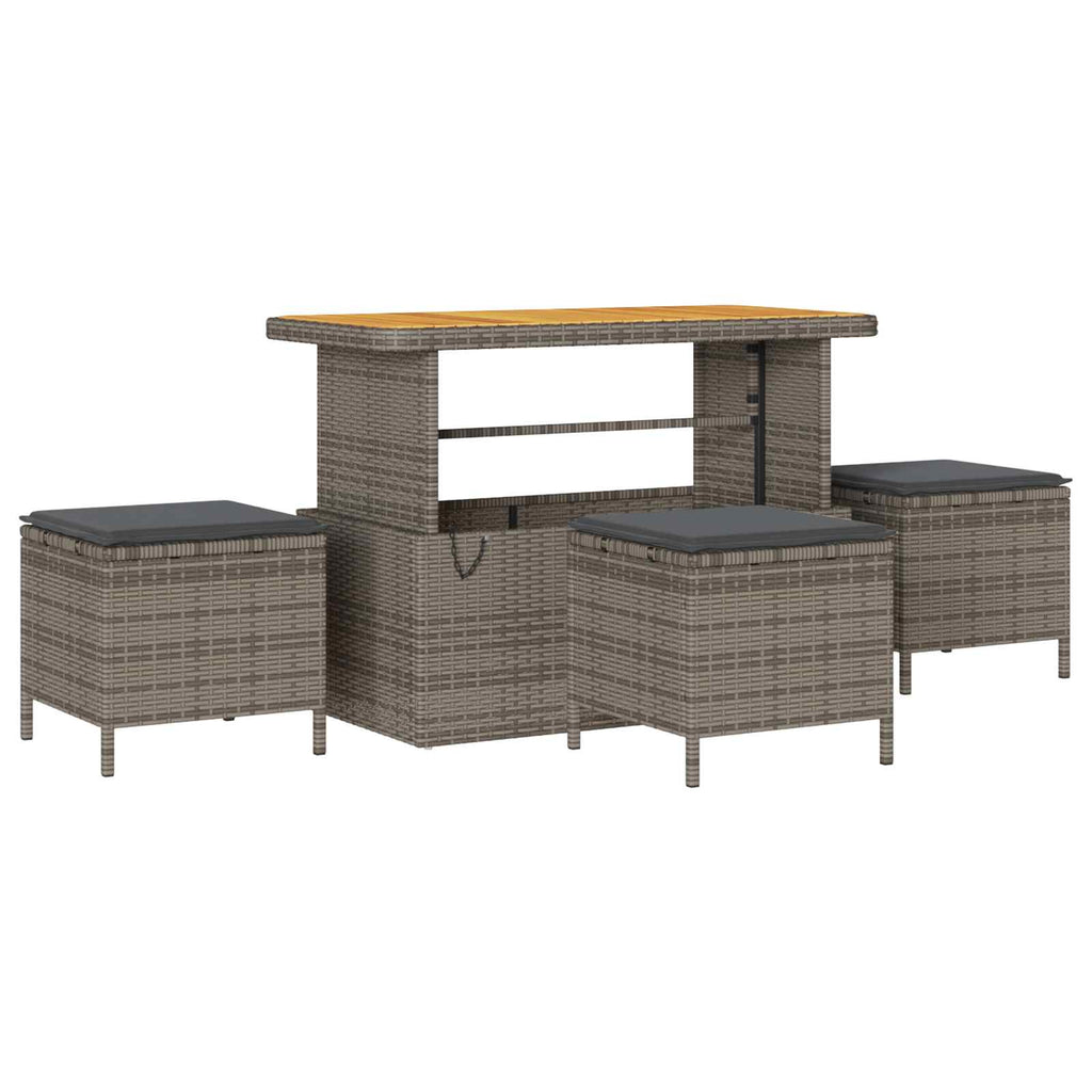 Gartensofa-set mit Kissen 9 pcs Grau