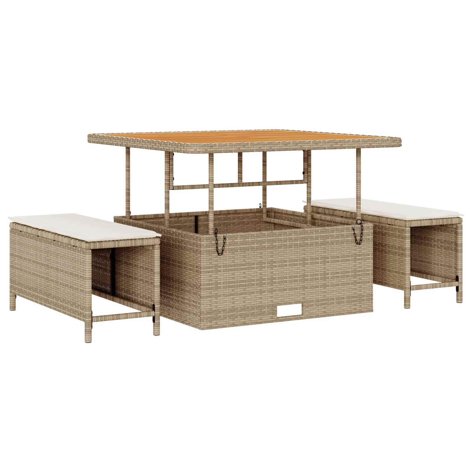 Gartensofa-set mit Kissen 9 pcs Beige und Creme