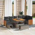 Gartensofa-set mit Kissen 9 pcs Grau