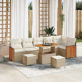 Gartensofa-set mit Kissen 9 pcs Beige und Creme
