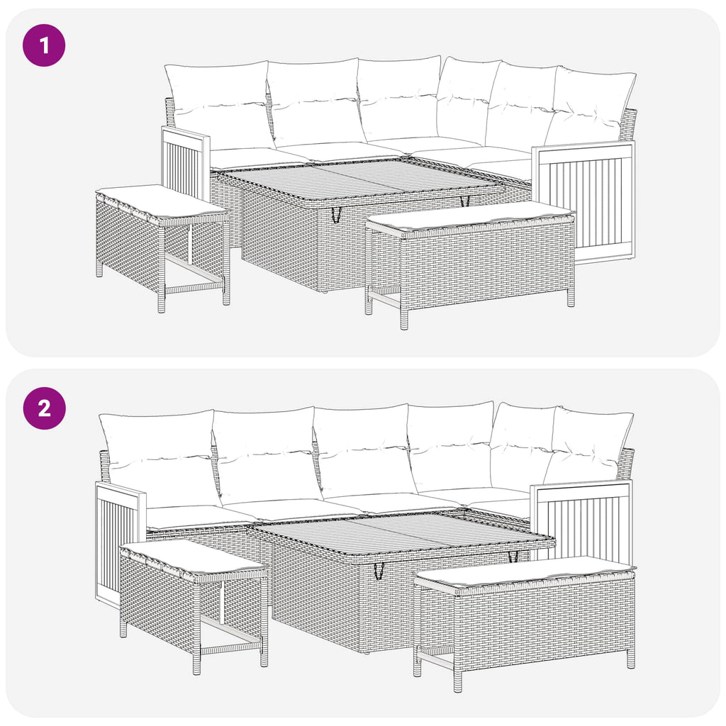 Gartensofa-set mit Kissen 12 pcs Grau
