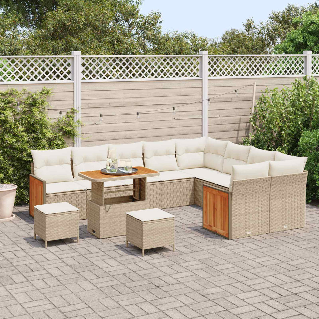 Gartensofa-set mit Kissen 12 pcs Beige und Creme