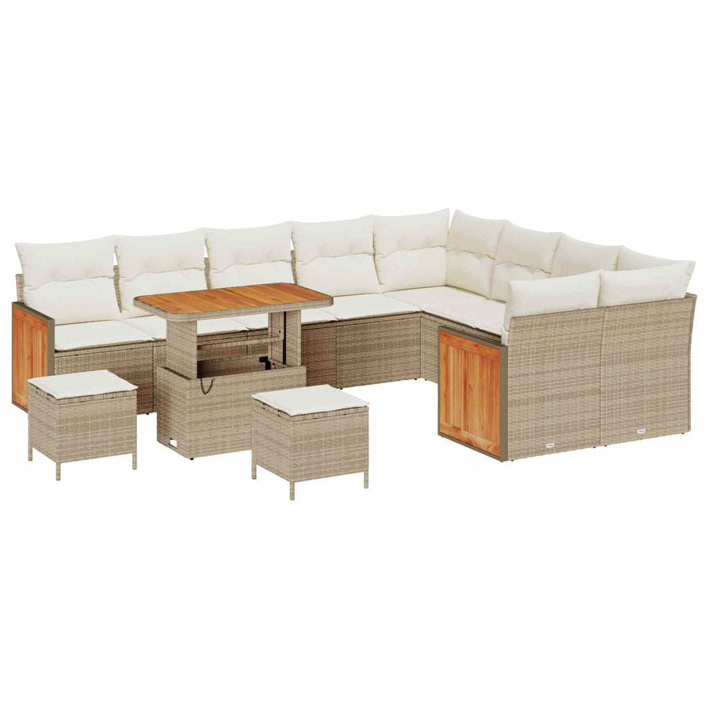 Gartensofa-set mit Kissen 12 pcs Beige und Creme