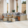 Gartensofa-set mit Kissen 12 pcs Beige und Hellgrau