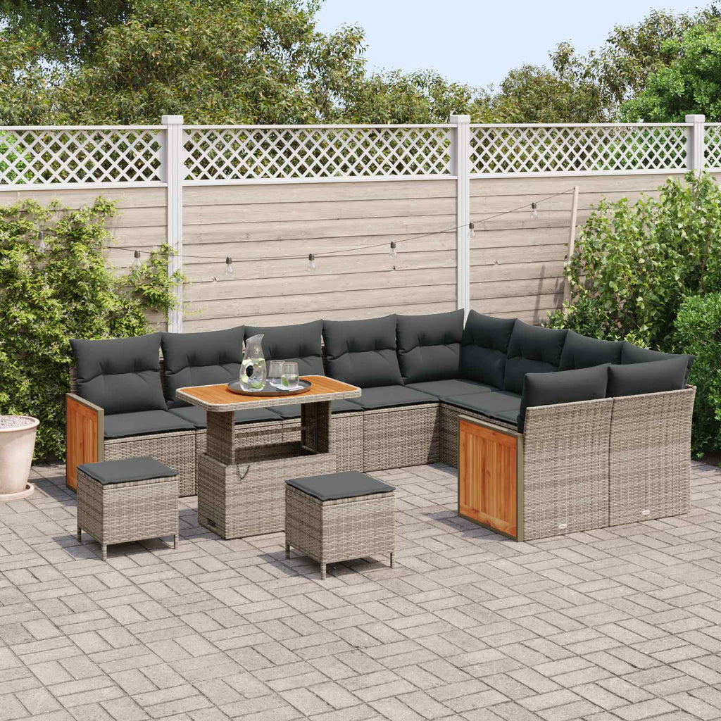 Gartensofa-set mit Kissen 12 pcs Grau