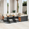 Gartensofa-set mit Kissen 13 pcs Schwarz und Creme