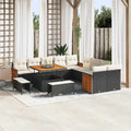 Gartensofa-set mit Kissen 13 pcs Schwarz und Creme