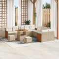Gartensofa-set mit Kissen 13 pcs Beige und Creme