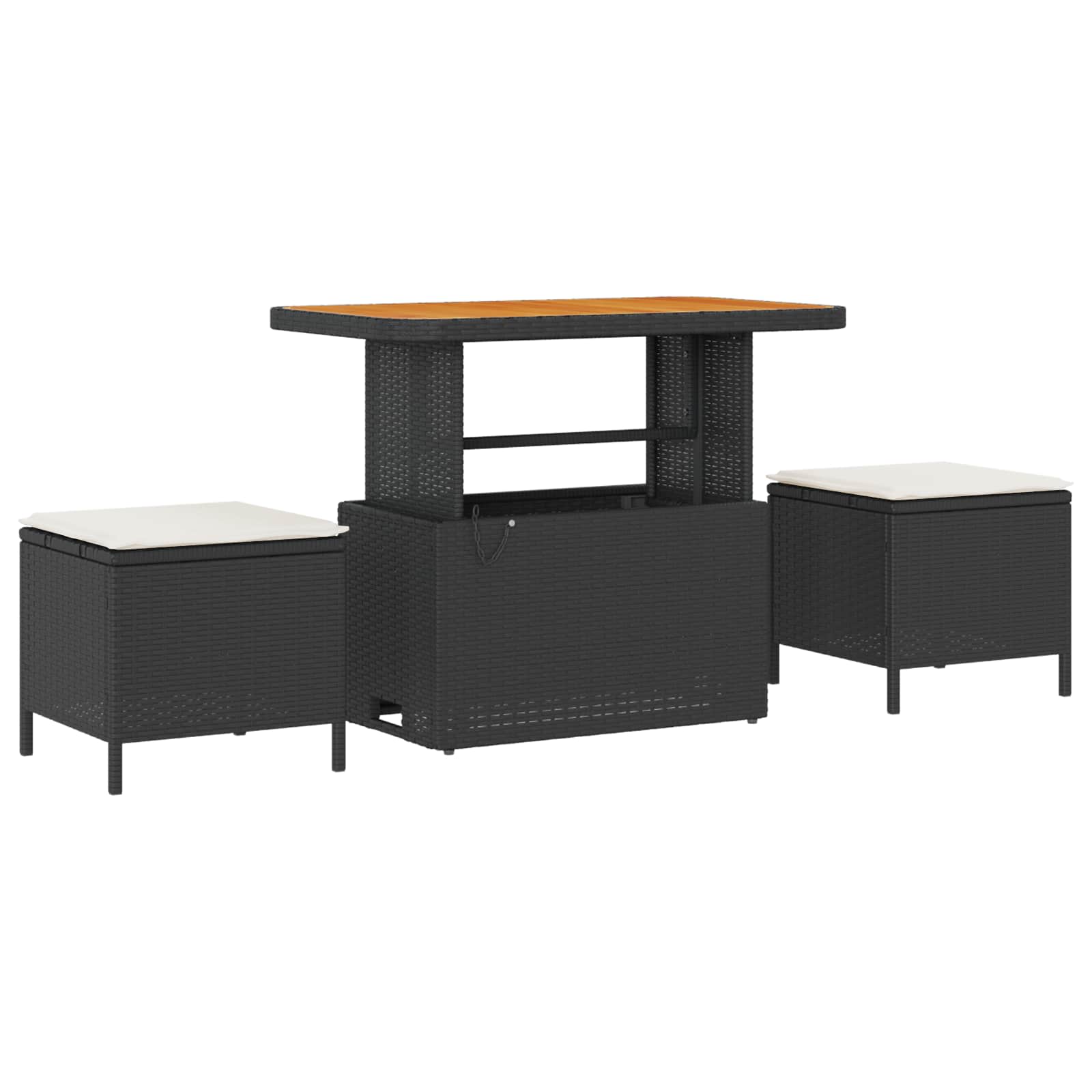 Gartensofa-set mit Kissen 13 pcs Schwarz und Creme