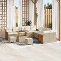 Gartensofa-set mit Kissen 13 pcs Beige und Creme