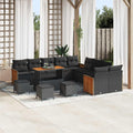 Gartensofa-set mit Kissen 14 pcs Schwarz