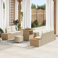 Gartensofa-set mit Kissen 8 pcs Beige und Creme