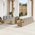 Gartensofa-set mit Kissen 10 pcs Beige und Hellgrau