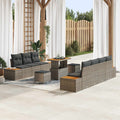 Gartensofa-set mit Kissen 10 pcs Grau