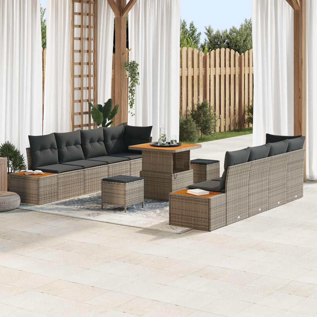 Gartensofa-set mit Kissen 11 pcs Grau