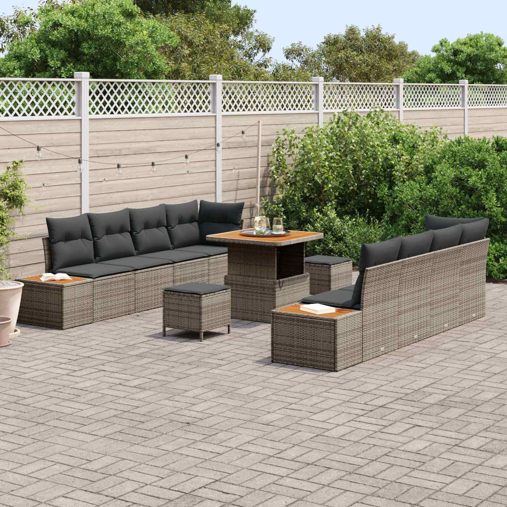 Gartensofa-set mit Kissen 11 pcs Grau