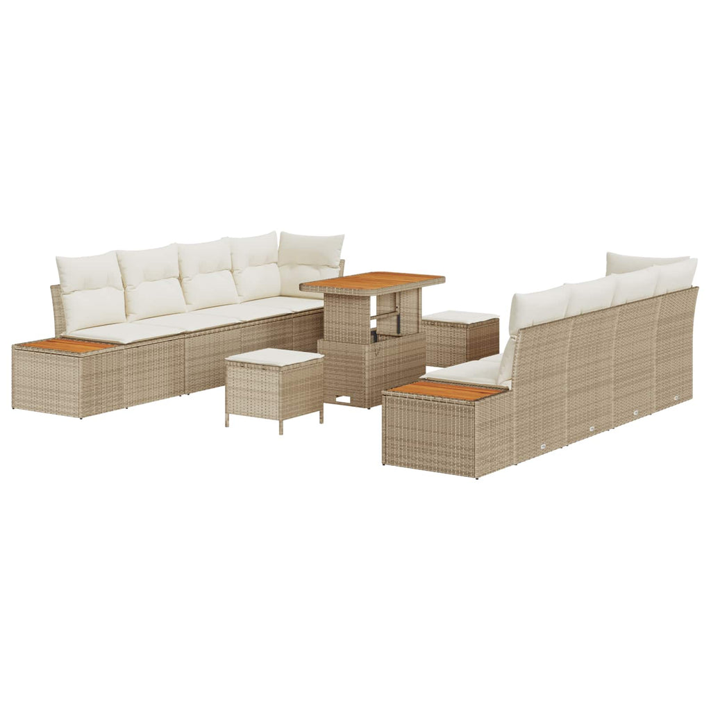 Gartensofa-set mit Kissen 11 pcs Beige und Creme