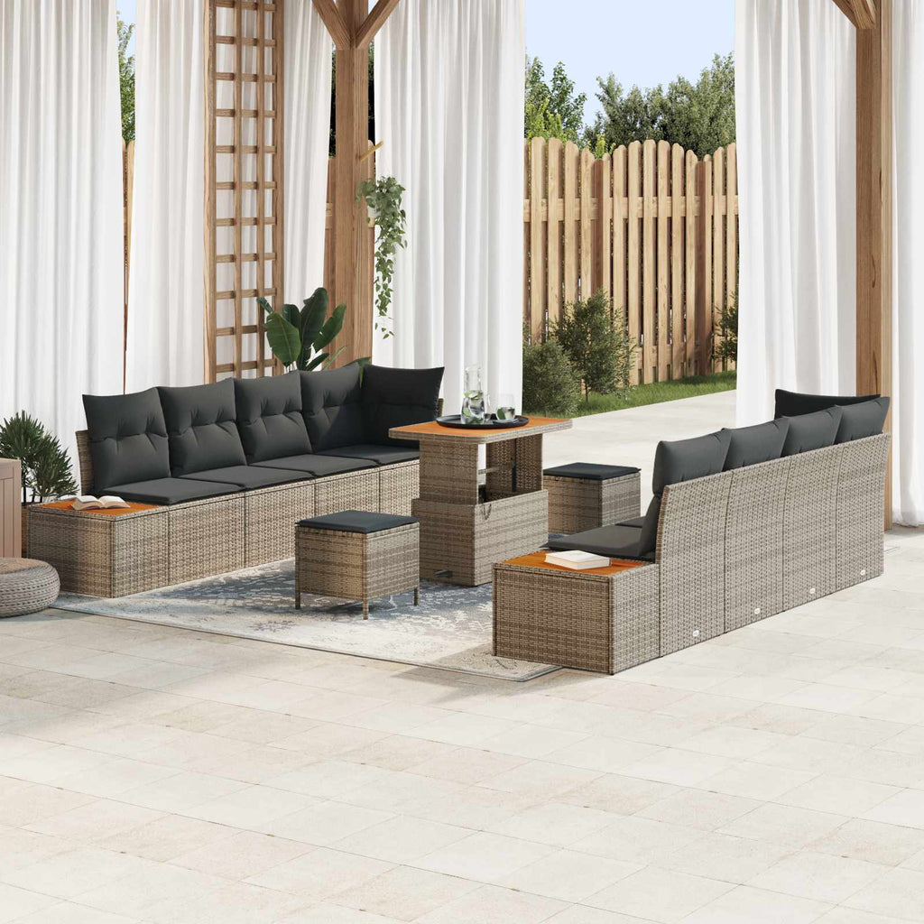Gartensofa-set mit Kissen 11 pcs Grau