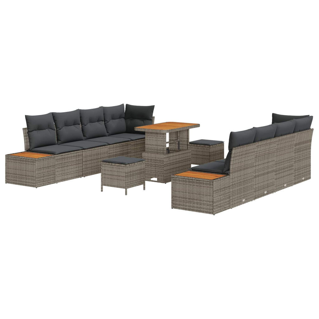Gartensofa-set mit Kissen 11 pcs Grau