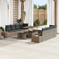 Gartensofa-set mit Kissen 11 pcs Grau