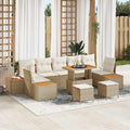 Gartensofa-set mit Kissen 10 pcs Beige und Creme