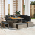 Gartensofa-set mit Kissen 8 pcs Grau