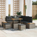 Gartensofa-set mit Kissen 8 pcs Grau