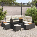 Gartensofa-set mit Kissen 9 pcs Schwarz und Creme