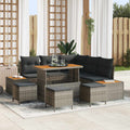 Gartensofa-set mit Kissen 9 pcs Grau