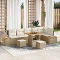 Gartensofa-set mit Kissen 9 pcs Beige und Creme