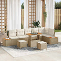 Gartensofa-set mit Kissen 9 pcs Beige und Creme