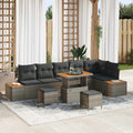 Gartensofa-set mit Kissen 9 pcs Grau
