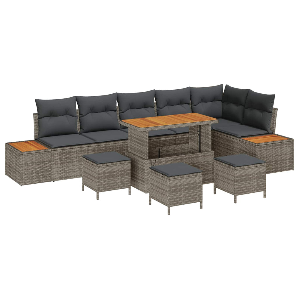Gartensofa-set mit Kissen 10 pcs Grau