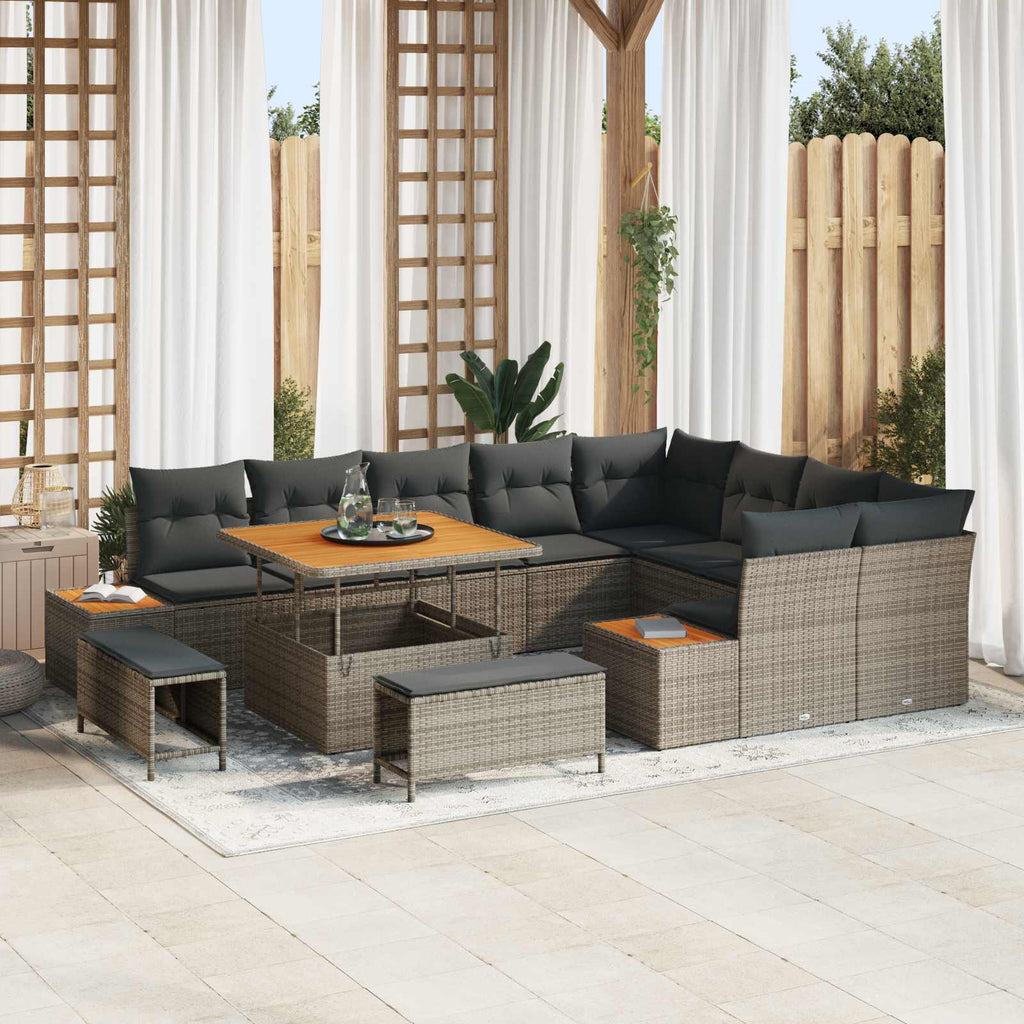 Gartensofa-set mit Kissen 12 pcs Grau