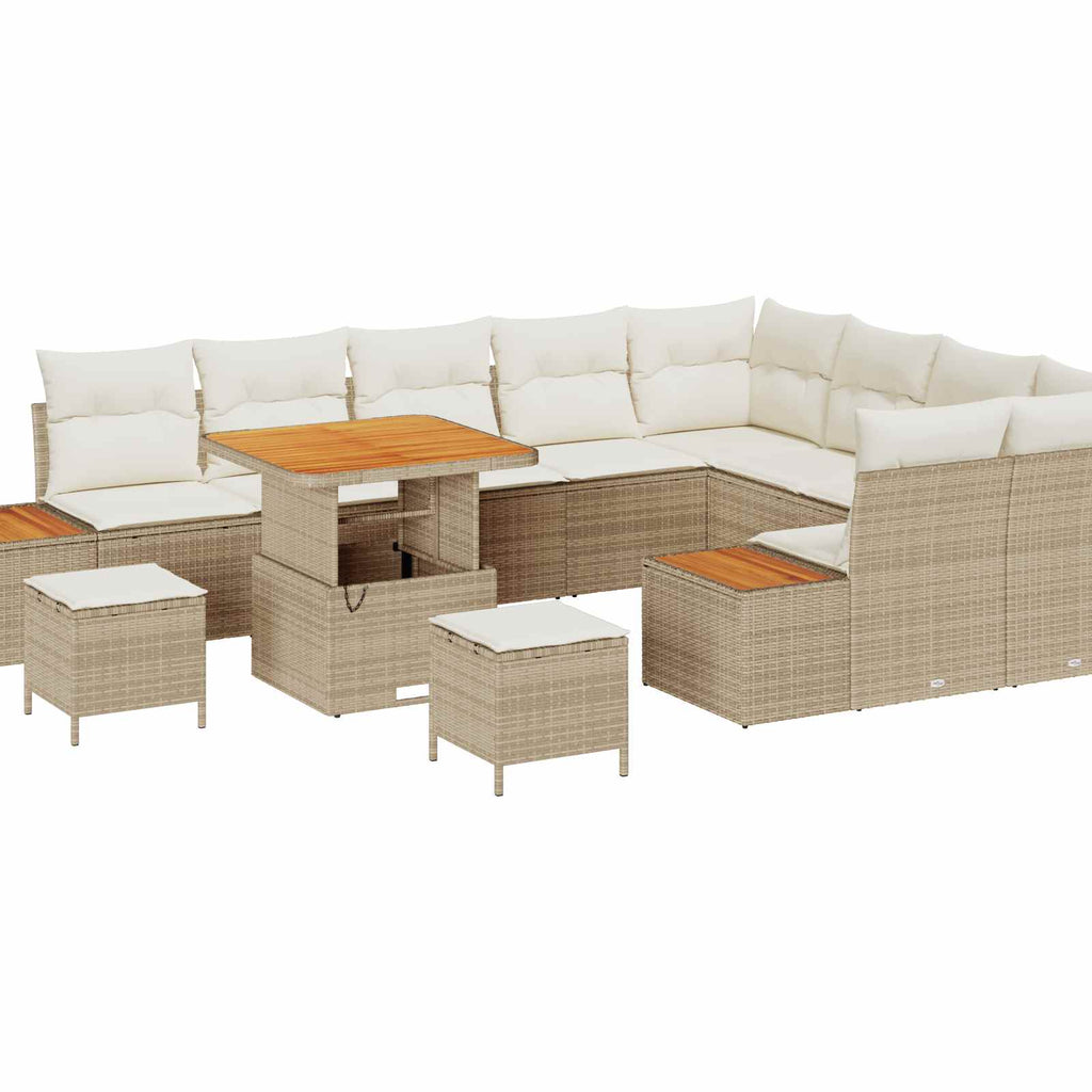 Gartensofa-set mit Kissen 12 pcs Beige und Creme