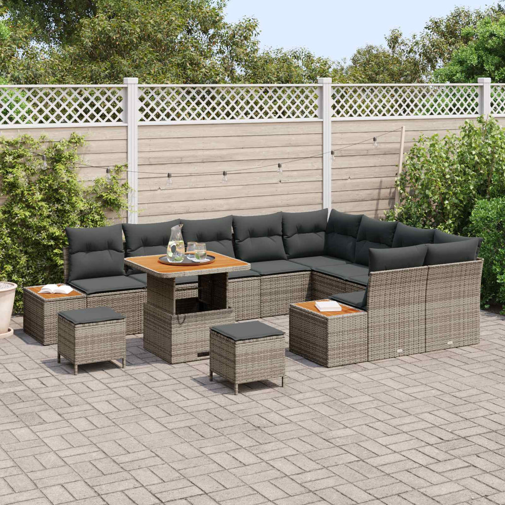 Gartensofa-set mit Kissen 12 pcs Grau