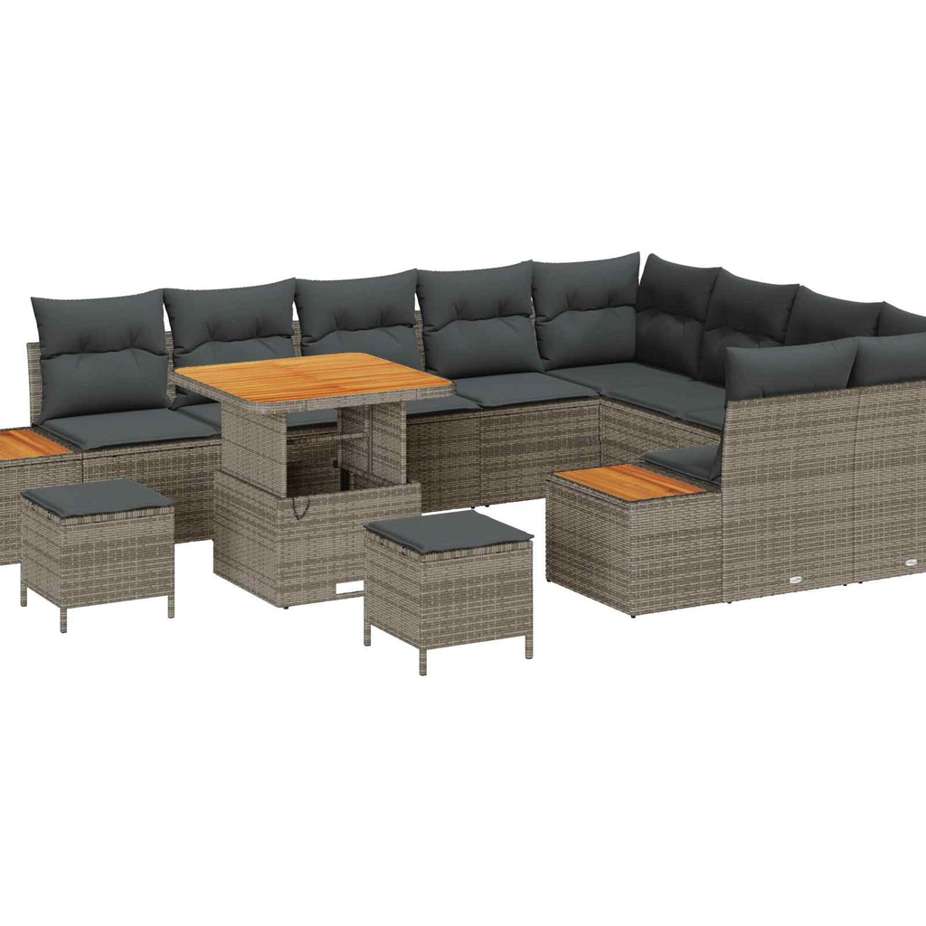 Gartensofa-set mit Kissen 12 pcs Grau