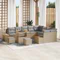 Gartensofa-set mit Kissen 12 pcs Beige und Hellgrau