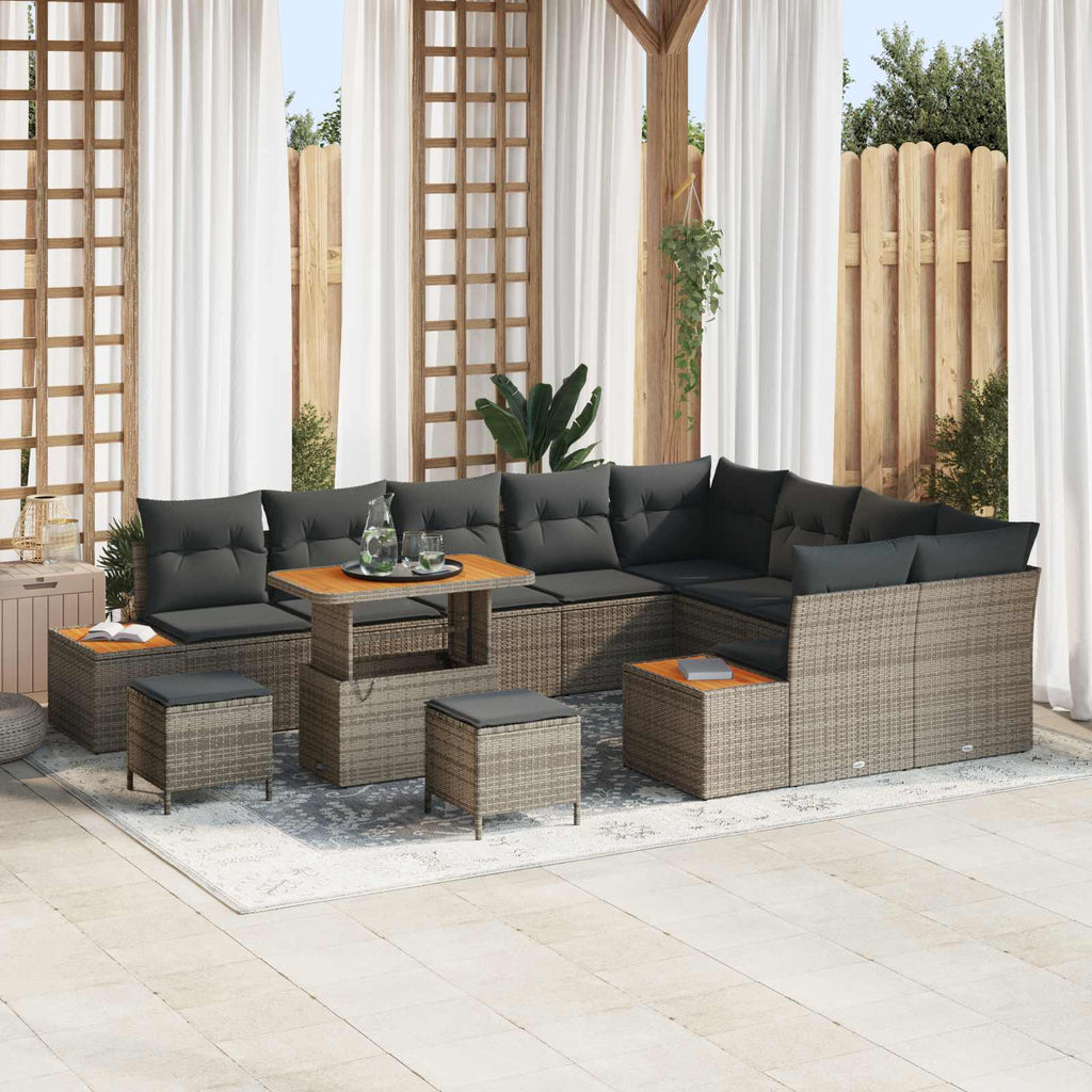 Gartensofa-set mit Kissen 12 pcs Grau