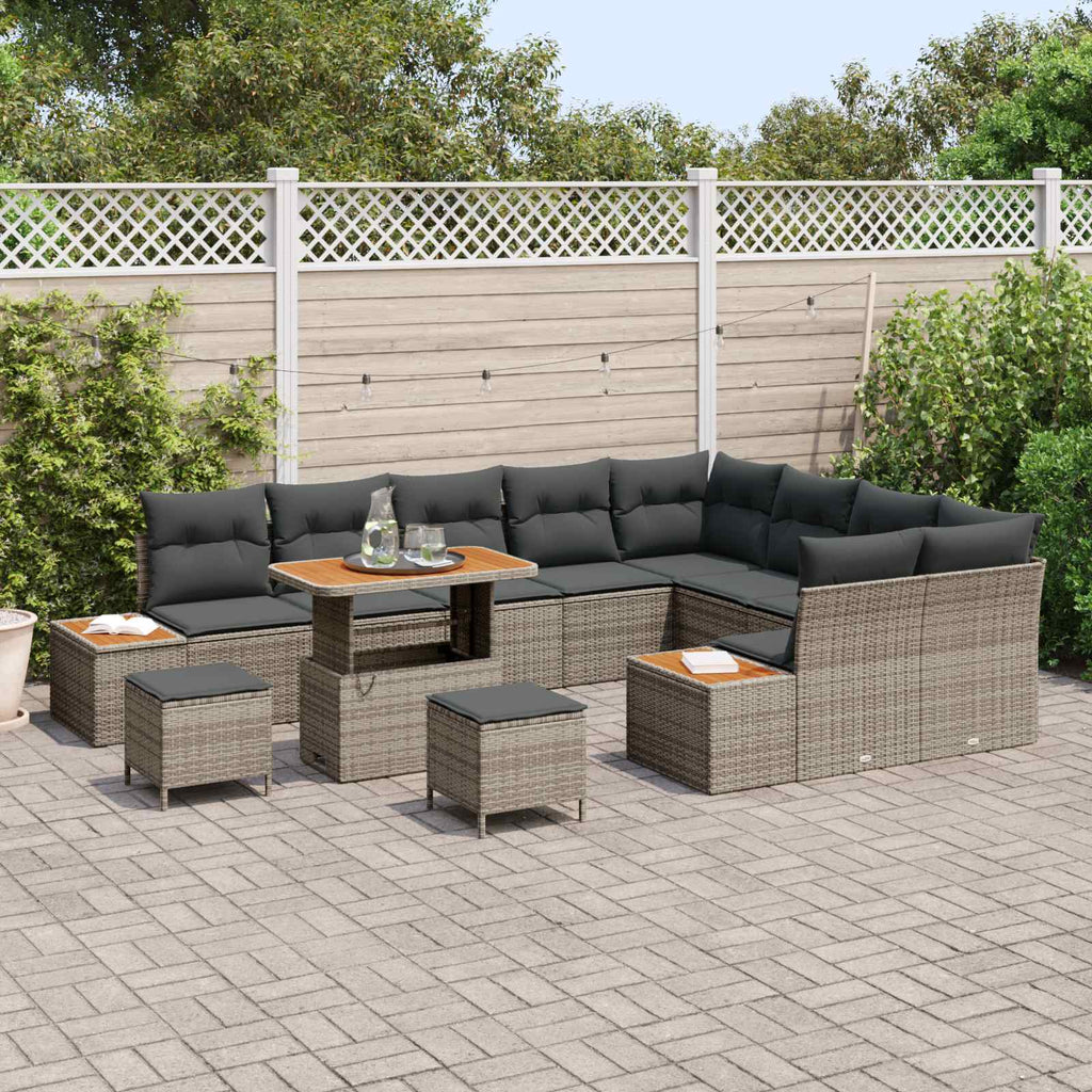 Gartensofa-set mit Kissen 12 pcs Grau