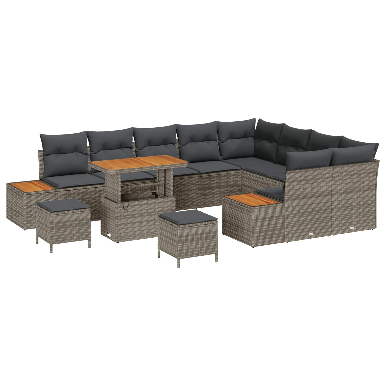 Gartensofa-set mit Kissen 12 pcs Grau