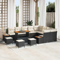 Gartensofa-set mit Kissen 13 pcs Schwarz und Creme